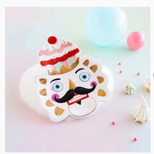 New Glitterville Colonel Cupcake Cookie Plate Ceramic